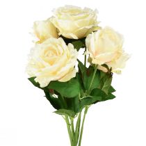 Produkt Sztuczne róże Sztuczny bukiet kwiatów Róże kremowo-żółte Pick 54cm