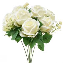 Sztuczne róże Sztuczny bukiet kwiatów Róże białe Pick 42cm