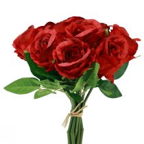 Sztuczne róże w pęczku czerwone 30cm 10szt