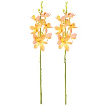 Produkt Sztuczna gałązka orchidei 8 kwiatów pomarańczowa dł. 38 cm 2 szt.