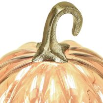 Produkt Szklana dekoracja dyniowa, szklana dekoracja stołu w kształcie dyni, pomarańczowa, Ø14cm, wys.18cm