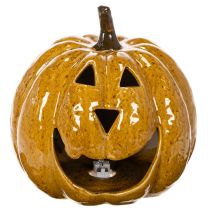 Produkt Ceramiczna dynia z twarzą, dekoracja LED, Halloween, 19 cm