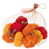 Produkt Zestaw dekoracyjnych dyń z aksamitu w trzech kolorach, mini dynie 5cm, 12 sztuk