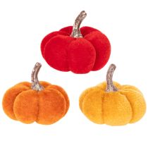 Produkt Zestaw dekoracyjnych dyń z aksamitu w trzech kolorach, mini dynie 5cm, 12 sztuk