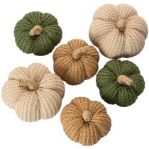 Produkt Dekoracyjne dzianinowe dynie, dekoracja jesienna, 10 cm, 6 sztuk