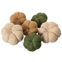 Produkt Dekoracyjne dzianinowe dynie, dekoracja jesienna, 10 cm, 6 sztuk