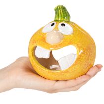 Produkt Dekoracyjna figurka dyni i świecznik, zabawna buźka, jesienna dekoracja, 12 cm, 2 sztuki