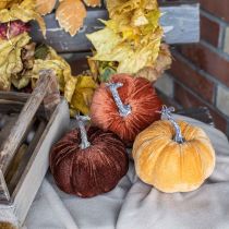 Dynia Deco Jesień Pomarańczowy Brąz Flokowany Ø12cm 3szt