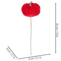 Produkt Dynia dekoracyjna na drucie, dekoracja jesienna, aksamit, zestaw trójkolorowy, 8cm, 9 sztuk