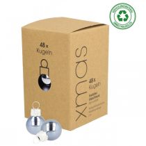 Produkt Mini bombki szklane niebieskie matowe/błyszczące Ø2cm 44 szt