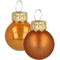 Produkt Mini bombki szklane pomarańczowy mat/połysk Ø2cm 44szt