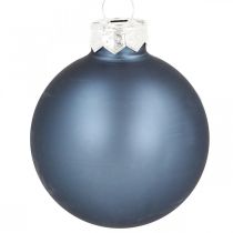 Bombki szklane niebieskie matowe błyszczące Ø5,5cm 26szt