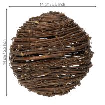 Produkt Kula winorośli, naturalny brąz, do dekoracji, Ø14cm, wys.14cm