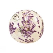 Kula ceramiczna mała lawendowa dekoracja ceramiczna fioletowo-kremowa Ø9,5cm