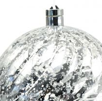 Kula plastikowa srebrna z oświetleniem Ø20cm
