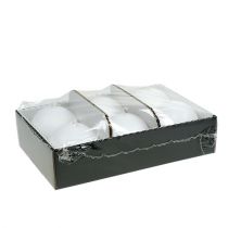 Produkt Zestaw 6 białych świec kulkowych o średnicy 80 mm – dekoracyjne świece woskowe na uroczystości i do stworzenia przytulnej atmosfery