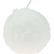 Produkt Świece Winter Magic Ball, białe, efekt kuli śnieżnej, Ø10 cm, zestaw 4 sztuk, do dekoracji świątecznych