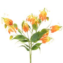 Produkt Sztuczny kwiat pomarańczy Gloriosa na długich łodygach do wazonów 80cm 3 szt.