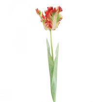 Sztuczny kwiat, papuga tulipan czerwono-żółty, wiosenny kwiat 69cm