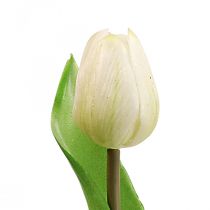 Produkt Sztuczny Tulipan Biały Prawdziwy W dotyku Wiosenny Kwiat W21cm