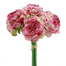 Produkt Dekoracja ze sztucznych kwiatów Sztuczne piwonie Różowy Antyczny 27cm 7 szt