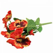 Sztuczne kwiaty, jedwabne kwiaty, bratek pomarańczowy 29cm