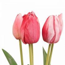 Sztuczny tulipan czerwony, wiosenny kwiat 48 cm, pakiet 5 sztuk