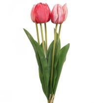 Sztuczny tulipan czerwony, wiosenny kwiat 48 cm, pakiet 5 sztuk