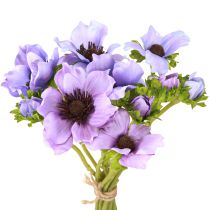 Produkt Sztuczny bukiet kwiatów zawilec niebieski fioletowy dł. 28 cm