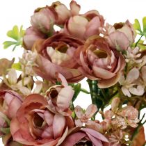 Bukiet sztucznych kwiatów deco Jaskier sztuczny różowy 32cm