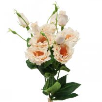 Sztuczne kwiaty lisianthus krem 51cm dekoracja kwiatowa 5szt