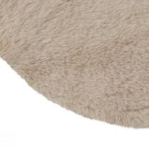 Produkt Okrągły dywanik z futrzanego bieżnika ze sztucznego futra, beżowy Ø38cm