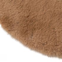 Produkt Okrągły dywanik z futrzanego bieżnika ze sztucznego futra, brązowy Ø38cm