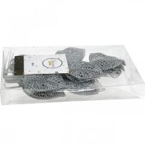 Produkt Sztuczne rośliny, dekoracja gałązek, ozdobny liść srebrny brokat L36cm 10 szt