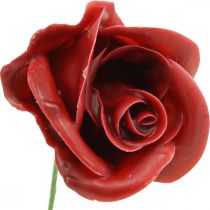 Sztuczne Róże Bordeaux Wax Roses Deco Roses Wax Ø6cm 18szt