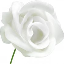 Sztuczne róże kremowy wosk róże dekoracyjne róże wosk Ø6cm 18 sztuk