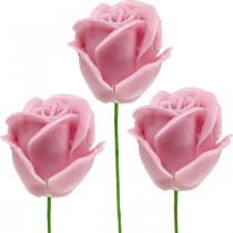 Sztuczne róże różowy wosk róże dekoracyjne róże wosk Ø6cm 18szt