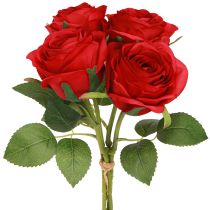 Produkt Sztuczne Róże Czerwone Róże Dekoracja Kwiatowa Ø6cm H6cm L50cm 4 szt