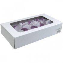 Produkt Róże sztuczne fioletowe róże woskowe Róże dekoracyjne wosk Ø6cm 18 szt