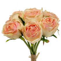 Sztuczne róże różowe sztuczne róże 28cm pęczek 7szt