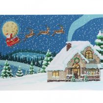 Obraz LED Świąteczny Mikołaj z saniami Obraz ścienny LED 38x28cm
