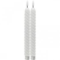 Świece LED białe timer prawdziwy wosk na baterię 25cm 2szt