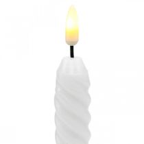 Świece LED białe timer prawdziwy wosk na baterię 25cm 2szt