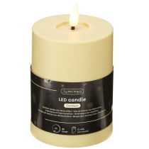 Produkt Świeca LED Zewnętrzny Timer Efekt Płomienia Zielony Beżowy H12cm
