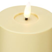 Produkt Świeca LED Zewnętrzny Timer Efekt Płomienia Zielony Beżowy H12cm