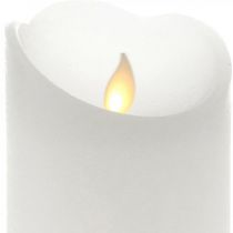 Woskowa świeca filarowa LED świeca ciepła biel Ø7,5 cm W12,5 cm