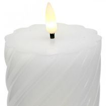 Świeca LED z timerem biała ciepła biel prawdziwy wosk Ø7,5 cm wys. 15 cm