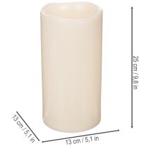 Produkt Duża świeca LED na baterie z timerem, ciepła biel, do użytku na zewnątrz, 25 cm