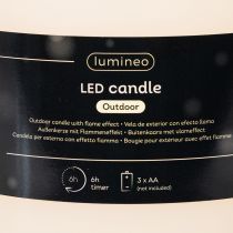 Produkt Duża świeca LED na baterie z timerem, ciepła biel, do użytku na zewnątrz, 25 cm
