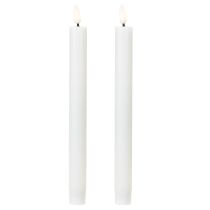 Produkt Świece LED białe stożkowe woskowe ciepła biel 24,5cm 2 sztuki